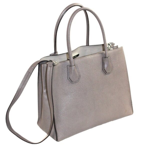Michael Kors Mercer Gray Leather Convertible Structured Cross Body Satch… - Picture 5 of 10